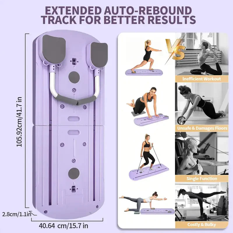 8-in-1 Multi-Functional ABS Yoga Board - Portable Folding Pilates & Abdominal Strength Trainer with Adjustable Handles, Design
