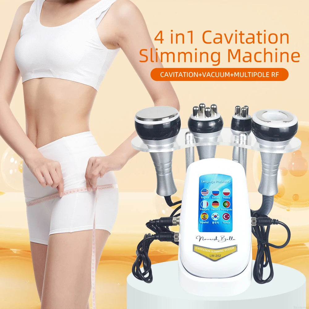 Body Slimming 40K 4 IN 1 Cavitation Ultrasonic Weight Loss Skin Rejuvenation Beauty Machine Multipolar Skin Tighten Anti-wrinkle