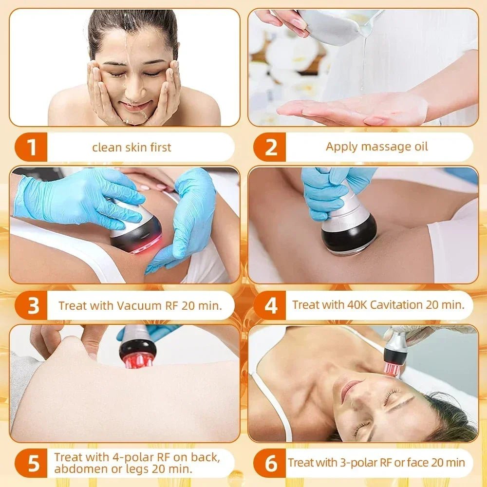 Body Slimming 40K 4 IN 1 Cavitation Ultrasonic Weight Loss Skin Rejuvenation Beauty Machine Multipolar Skin Tighten Anti-wrinkle