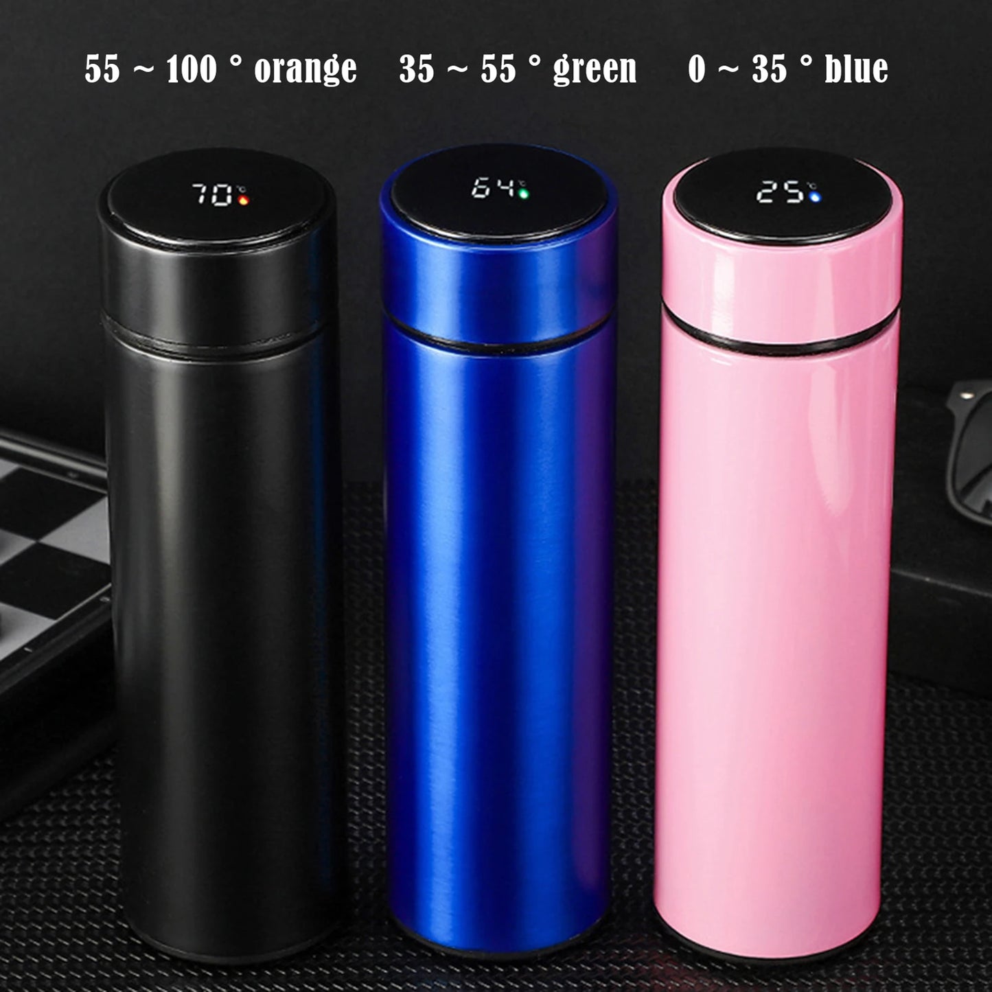 500ml Smart Vacuum Insulated Stainless Steel Water Bottle LED Temperature Display Spill Proof Portable for Home Travel Sports