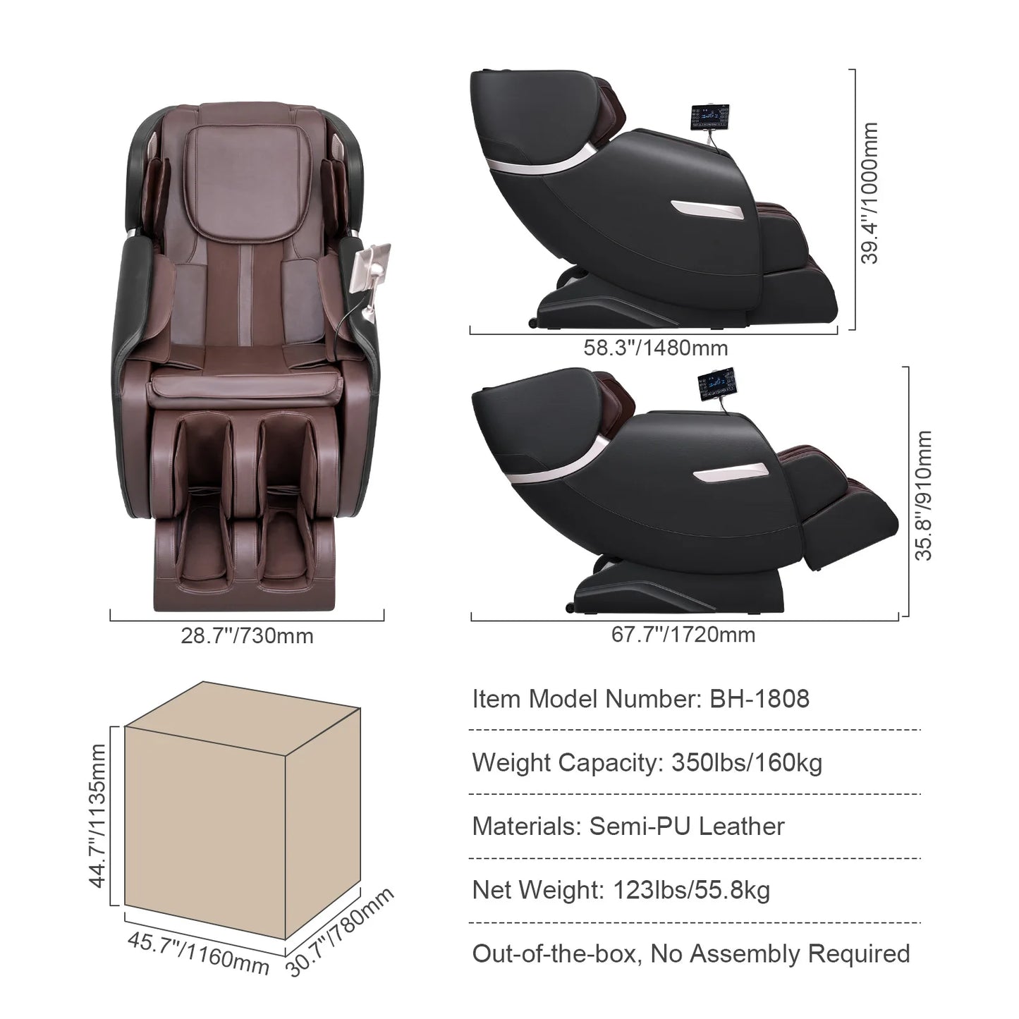 SucceBuy Massage Chair Full Body Zero Gravity Recliner with Multi Auto Modes 3D Shiatsu Heating Bluetooth Speaker Foot Roller