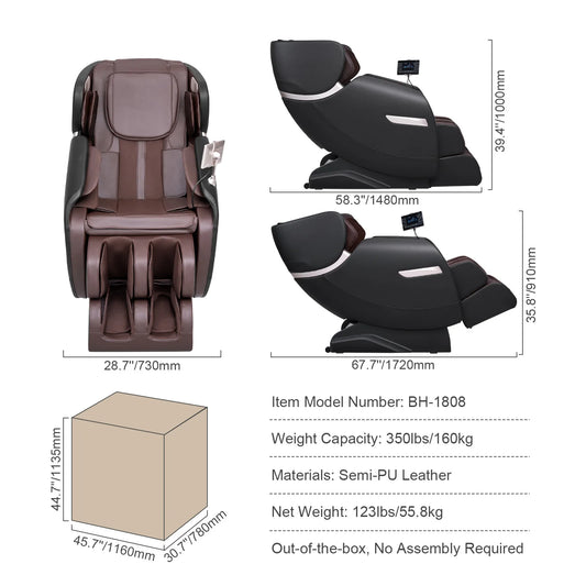 SucceBuy Massage Chair Full Body Zero Gravity Recliner with Multi Auto Modes 3D Shiatsu Heating Bluetooth Speaker Foot Roller