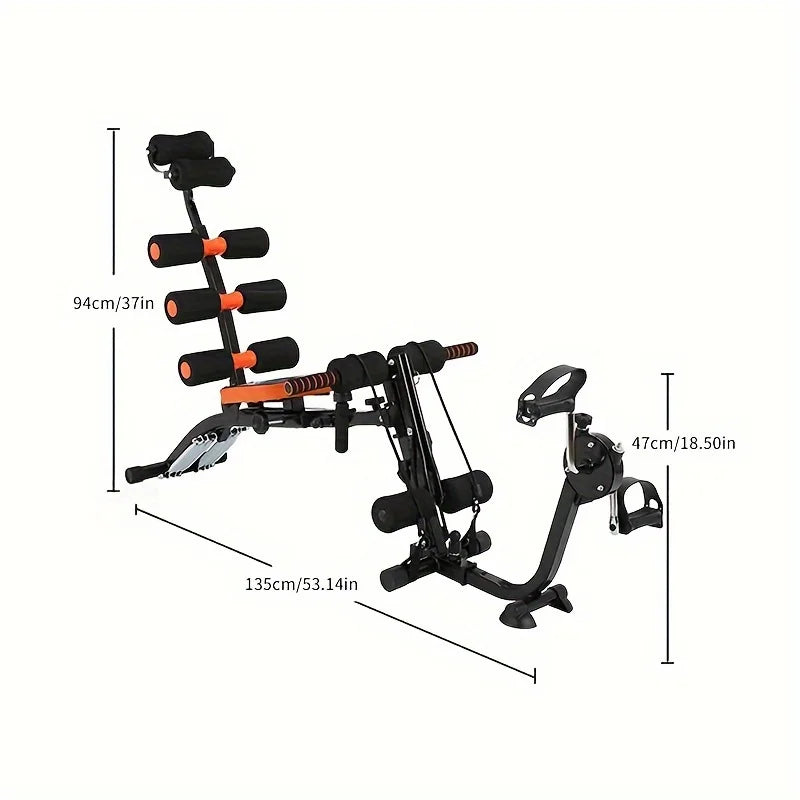 Foldable abdominal exercise bench，Adjustable sit-up machine with leg locking device Home gym core trainer, for training abdomina
