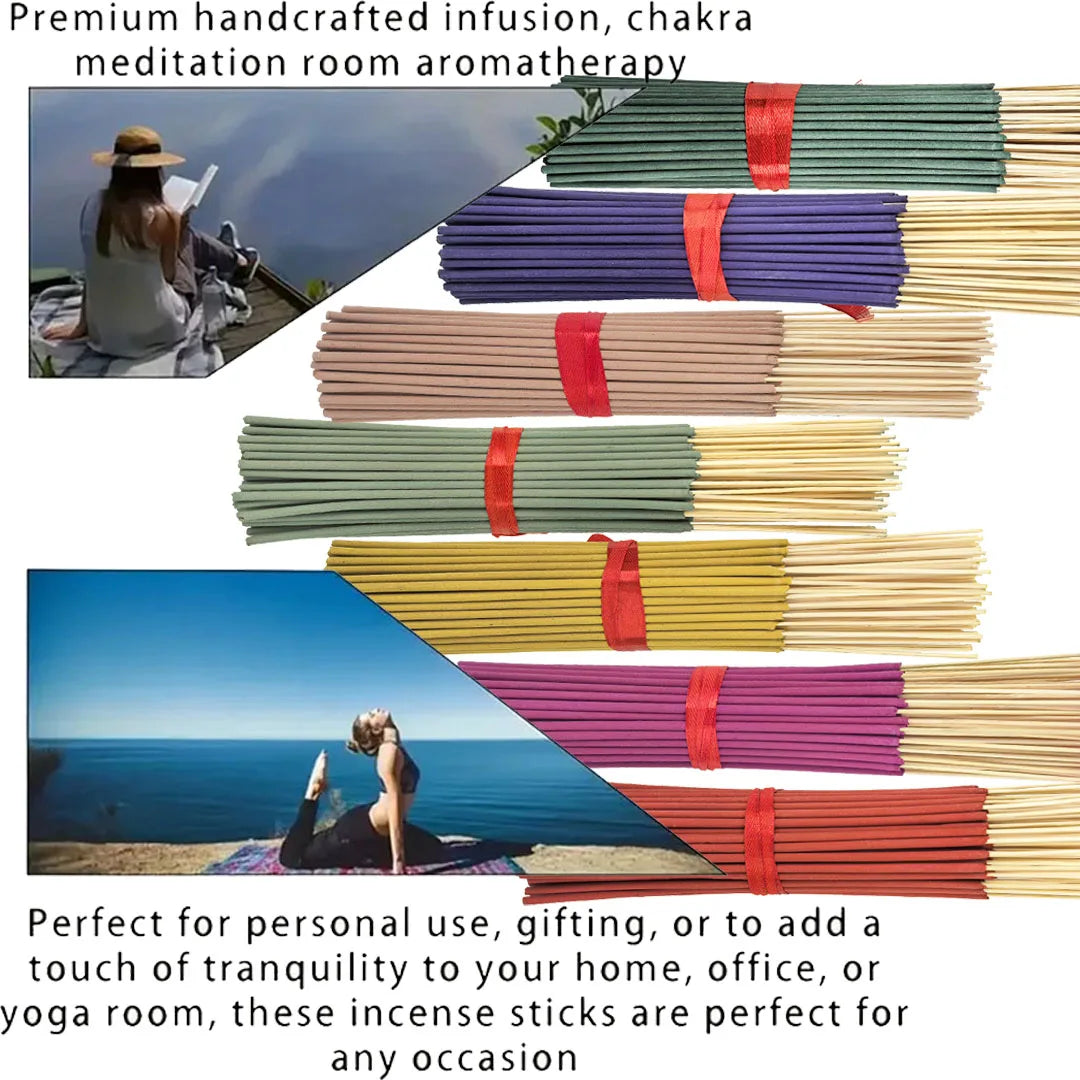 14 Sets of 280 Incense Sticks, Lavender, Milky Fragrance, Jasmine, Rose, Sandalwood, White Sage and Dragon's Blood Scents, Suitable for Home, Office, Yoga, Meditation, after Meals, Reading, Music, Long-Lasting Fragrance