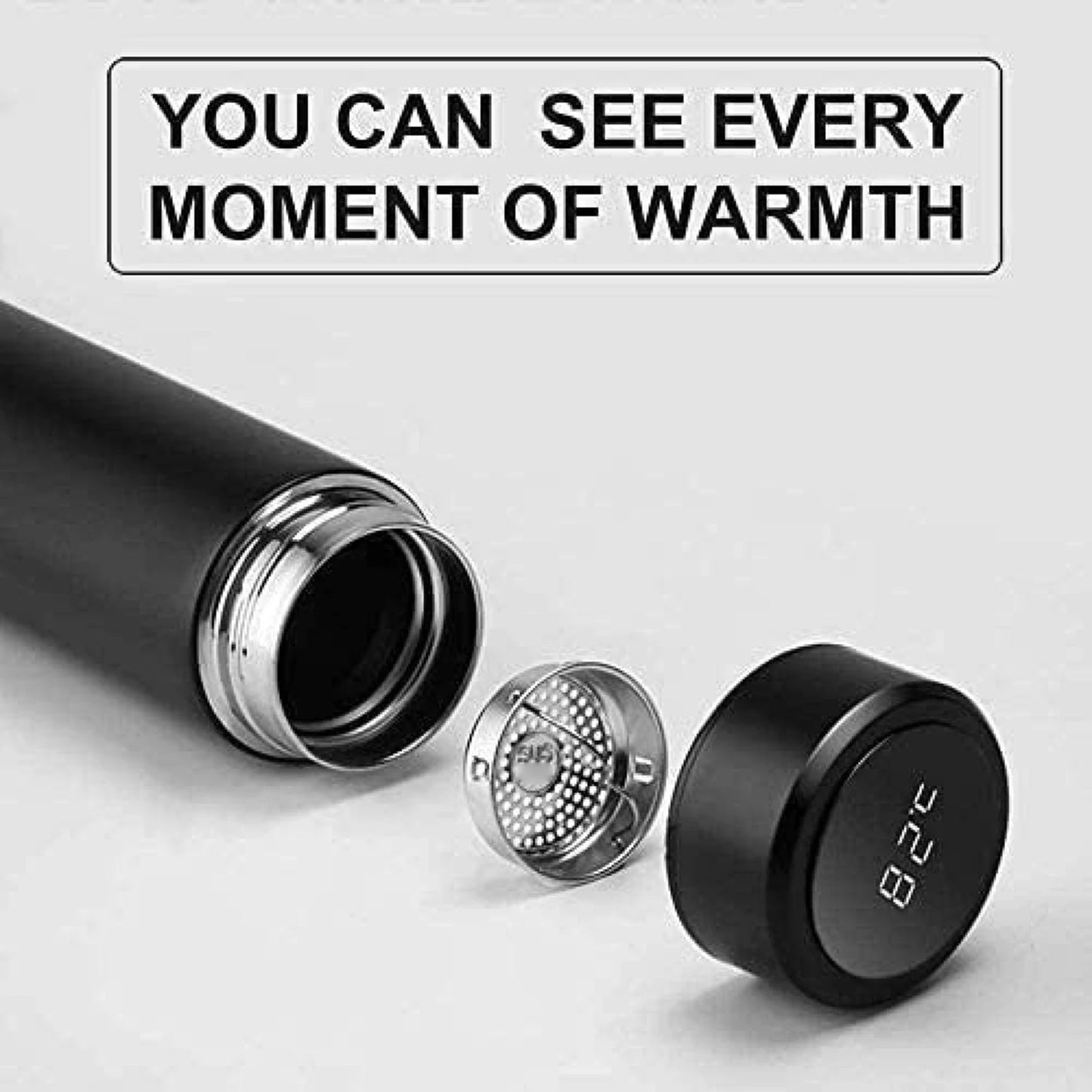 500ml Smart Vacuum Insulated Stainless Steel Water Bottle LED Temperature Display Spill Proof Portable for Home Travel Sports