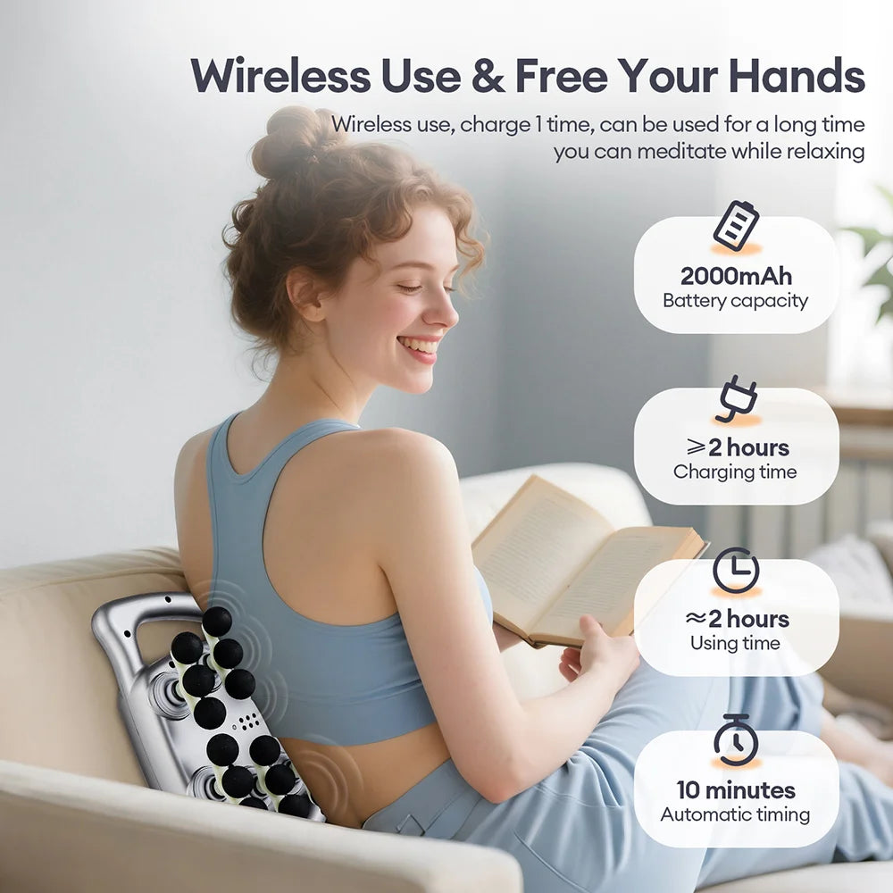 24-Head Fascia Gun 9 Modes High Frequency Vibration Body Massage Gun Back Neck Shoulder Waist Massager Muscle Masajeador