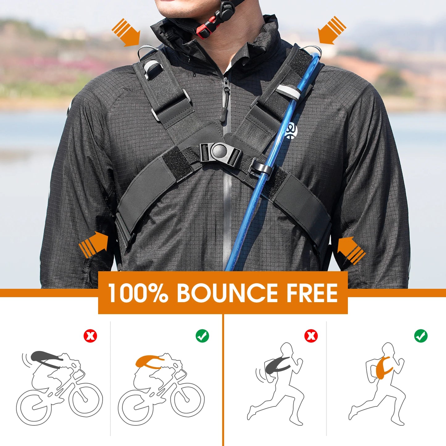 WEST BIKING 10L Cycling Hydration Backpack Ergonomic Cross Harness Climbing Hiking Outdoor Sport Travel Reflective Backpack