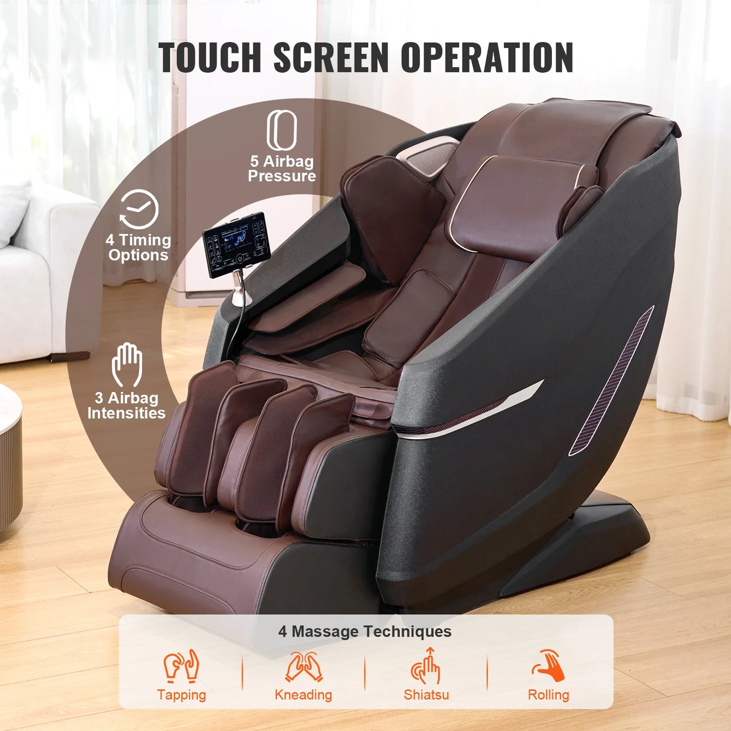 SucceBuy Massage Chair Full Body Zero Gravity Recliner with Multi Auto Modes 3D Shiatsu Heating Bluetooth Speaker Foot Roller