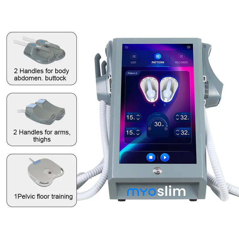 Myoslim Machines HI-EMT RF EMS Electromagnetic Muscle Stimulator Professional Sculp 6500w 5 Handle Pelvic