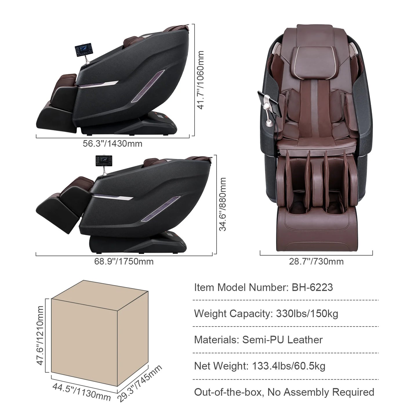 SucceBuy Massage Chair Full Body Zero Gravity Recliner with Multi Auto Modes 3D Shiatsu Heating Bluetooth Speaker Foot Roller
