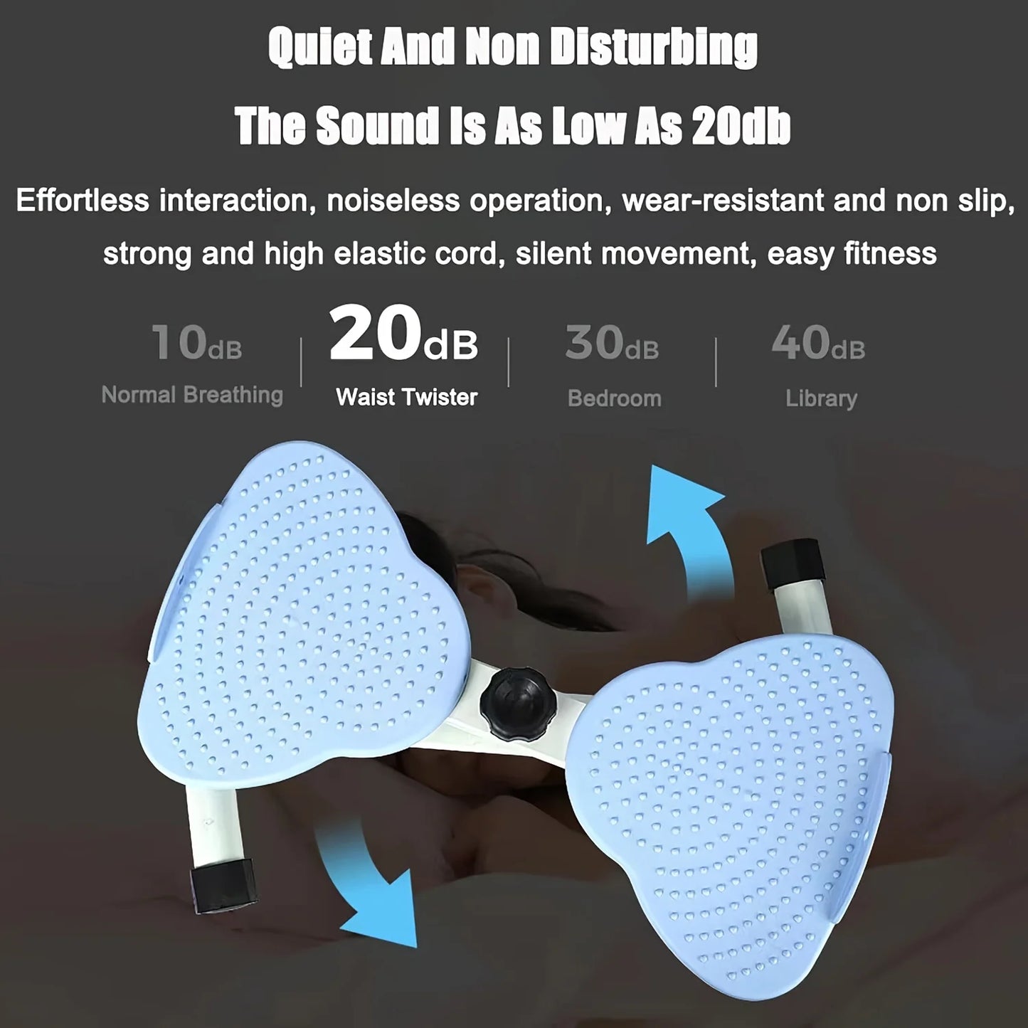 Twist Waist Plate, 20.87 Inch Waist Twister Machine with 2x30 Inch Ropes, 300 lbs Capacity Ab Twisting Fitness for Men & Women