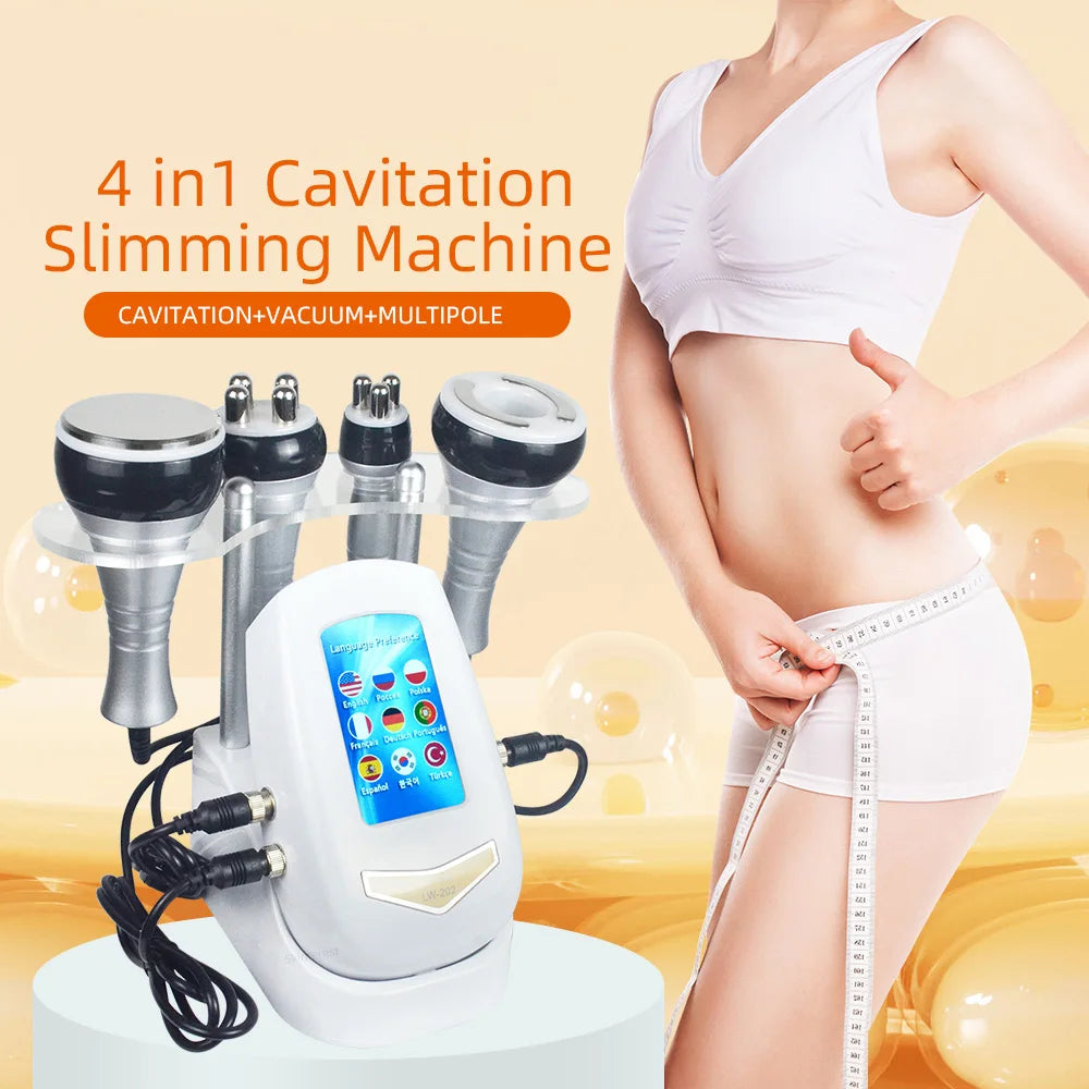 Nourishbel 4In1 40k Cavitation Ultrasonic Slimming Machine Body Care Vacuum Suction Anti-Wrinkle Rejuvenation Skin Lift Tighten