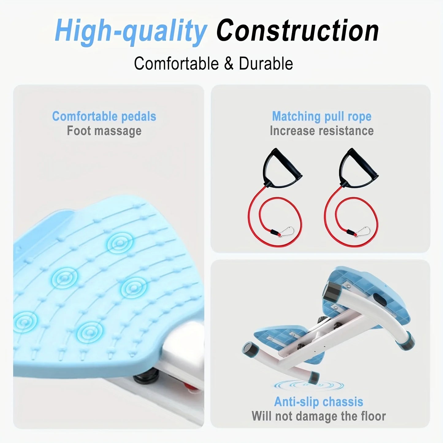 Twist Waist Plate, 20.87 Inch Waist Twister Machine with 2x30 Inch Ropes, 300 lbs Capacity Ab Twisting Fitness for Men & Women