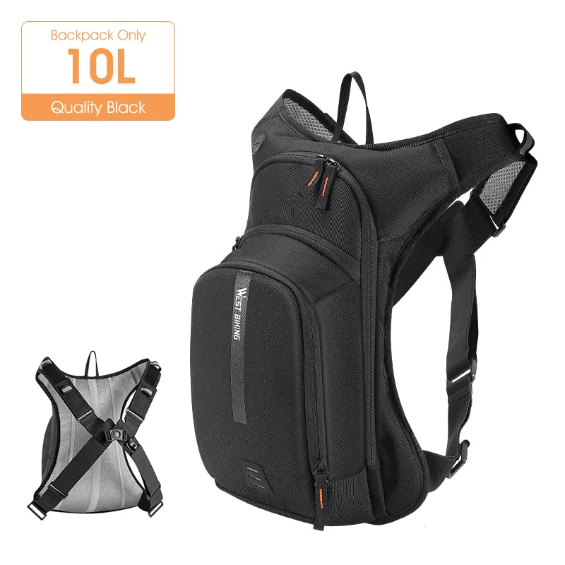 WEST BIKING 10L Cycling Hydration Backpack Ergonomic Cross Harness Climbing Hiking Outdoor Sport Travel Reflective Backpack