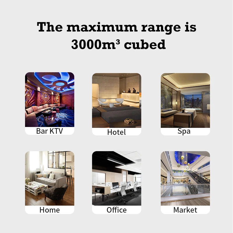 30000 Feet Namste Aroma Diffuser Perfume Home Fragrance 800ML/27oz Capacity Essential Oil Air Purifier Metal Body 14W Power HVAC