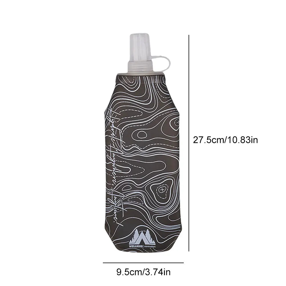 500ml Portable Soft Water Bottle TPU Collapsible Hydration Bottle Folding Water Bottle for Outdoor Marathon Running